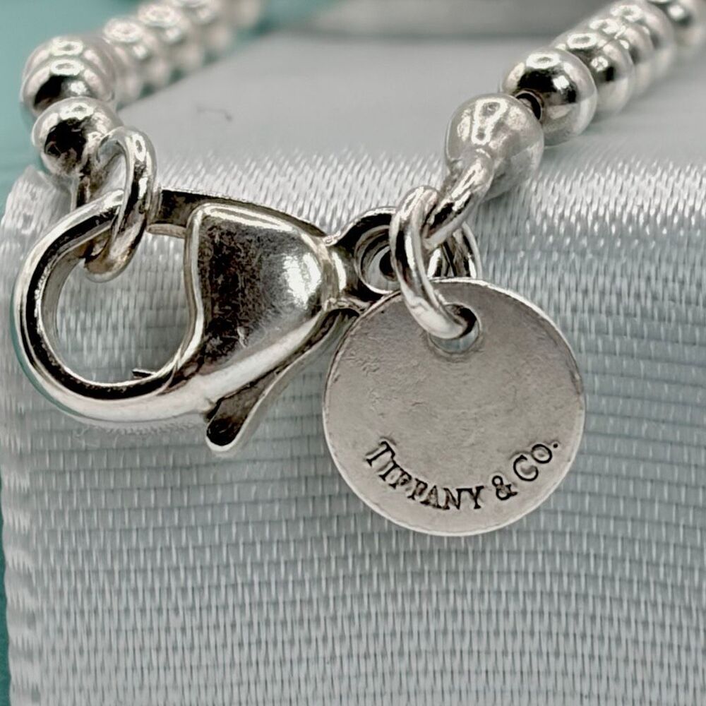 Tiffany & Co. Beaded 34” Chain Return to Tiffany Heart Tag Necklace in Silver - Picture 3 of 9